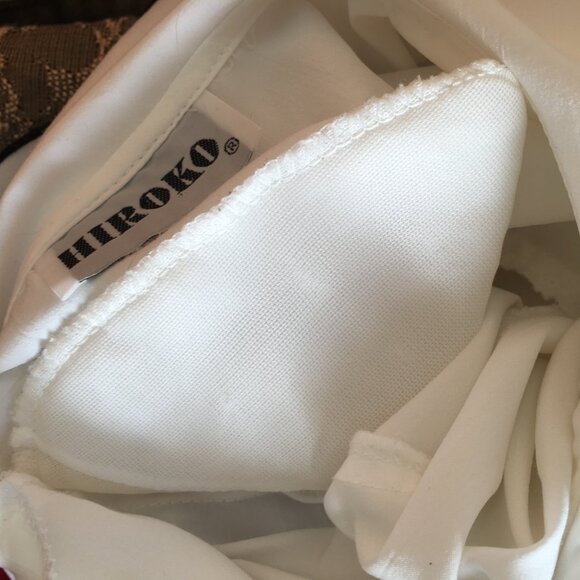 Vintage Bibbed Collar White Button Down Performance Choir Blouse - Picture 9 of 16